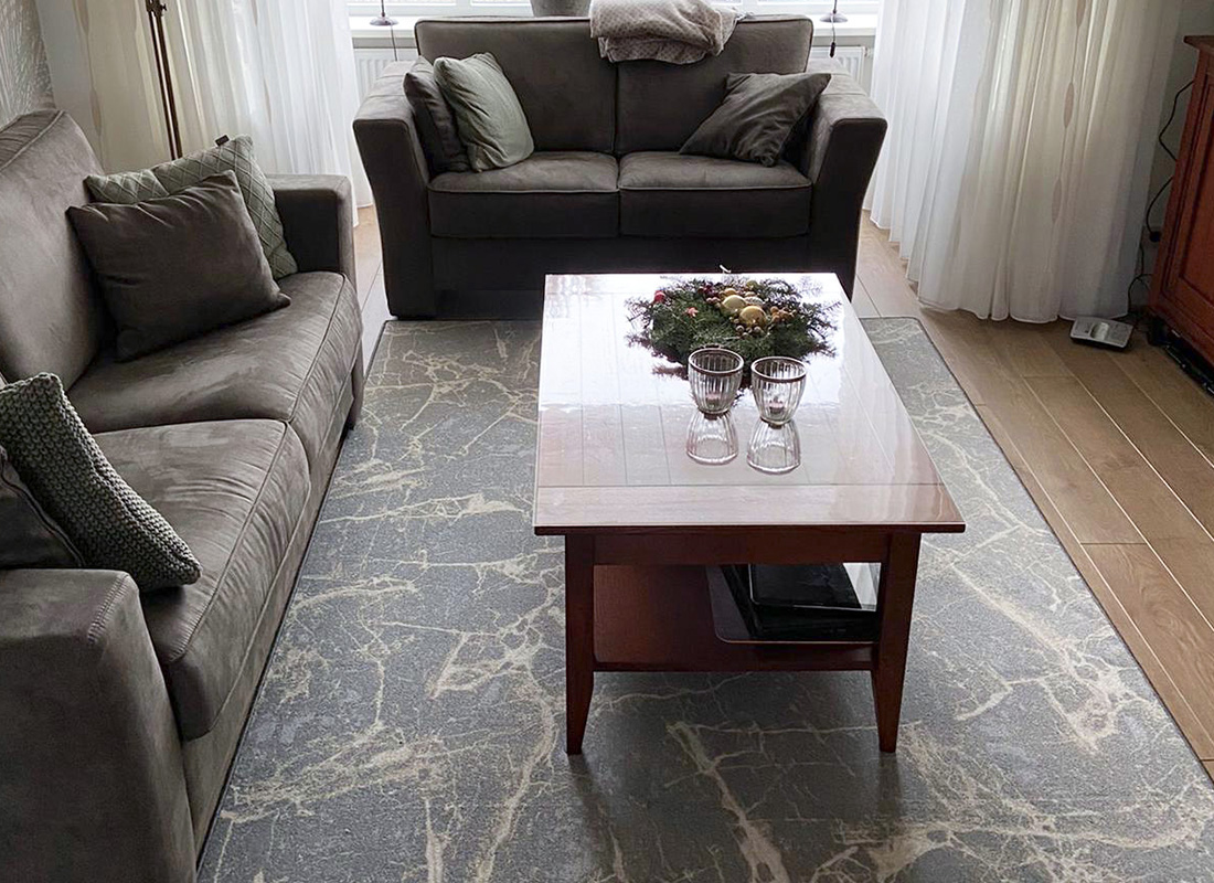 Elegant vloerkleed met marmerstructuur