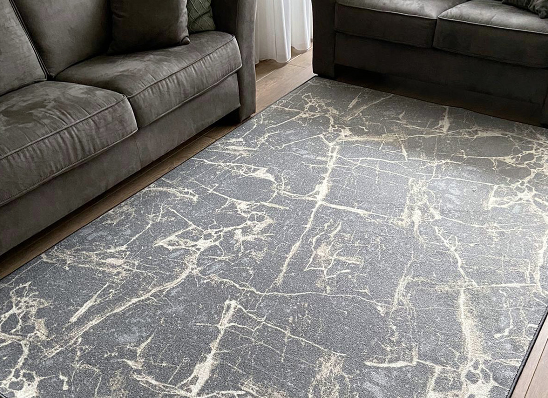 Elegant vloerkleed met marmerstructuur