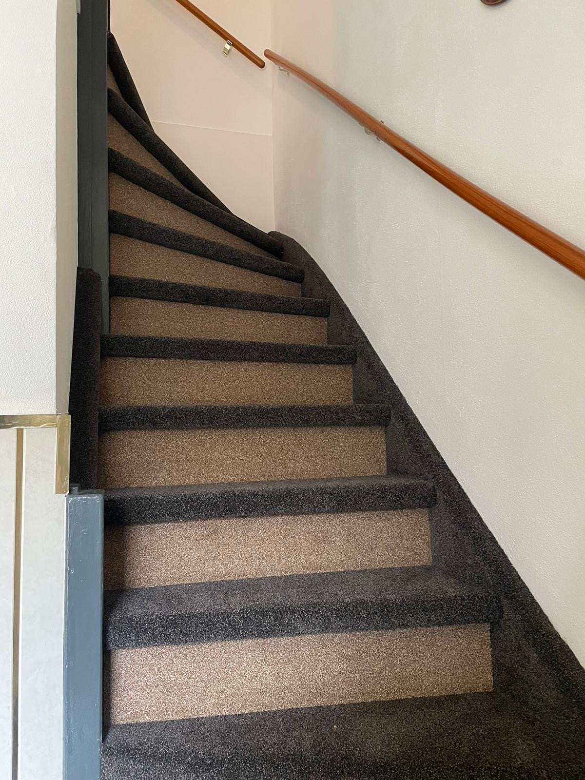 Trap met 2 kleuren tapijt