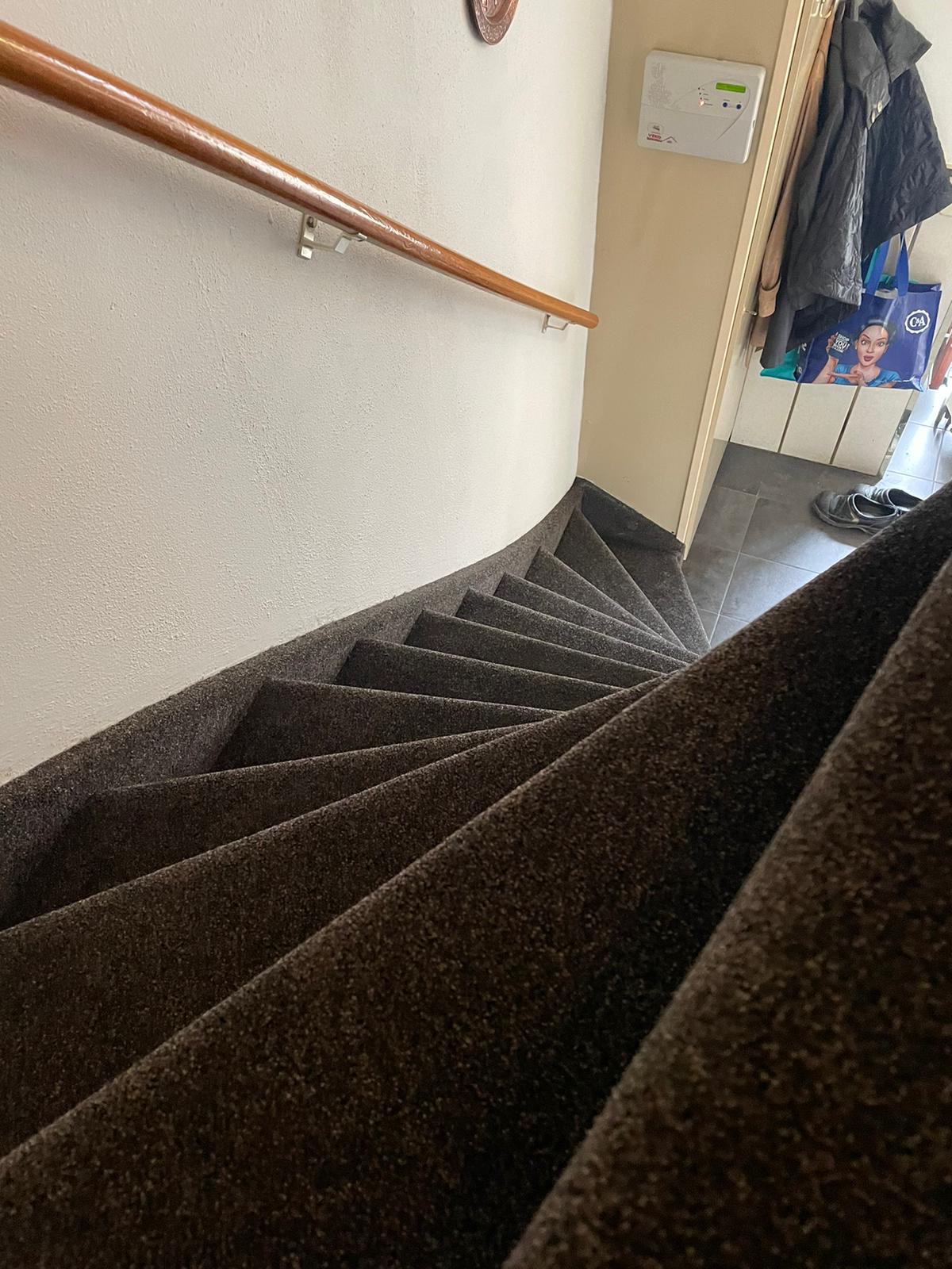 Trap met 2 kleuren tapijt